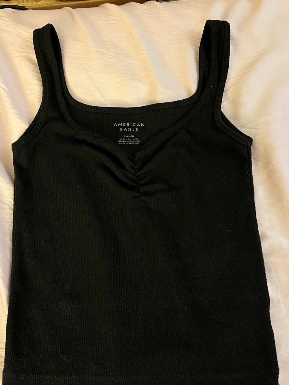 American Eagle Outfitters Black Ribbed Scoop Tank